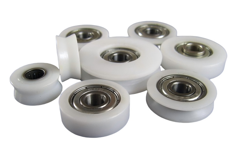 Custom Nylon Overmolded Plastic Insert Bearing Pulley | Non Standard Plastic Coated Guide Roller Bearing